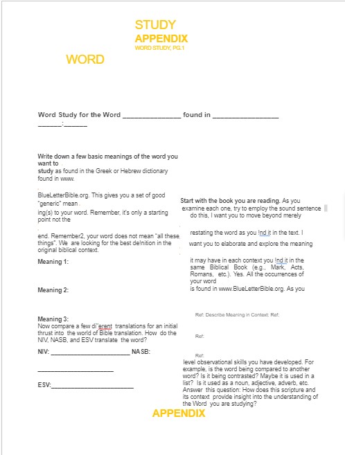 thumbnail of Word Study Worksheet