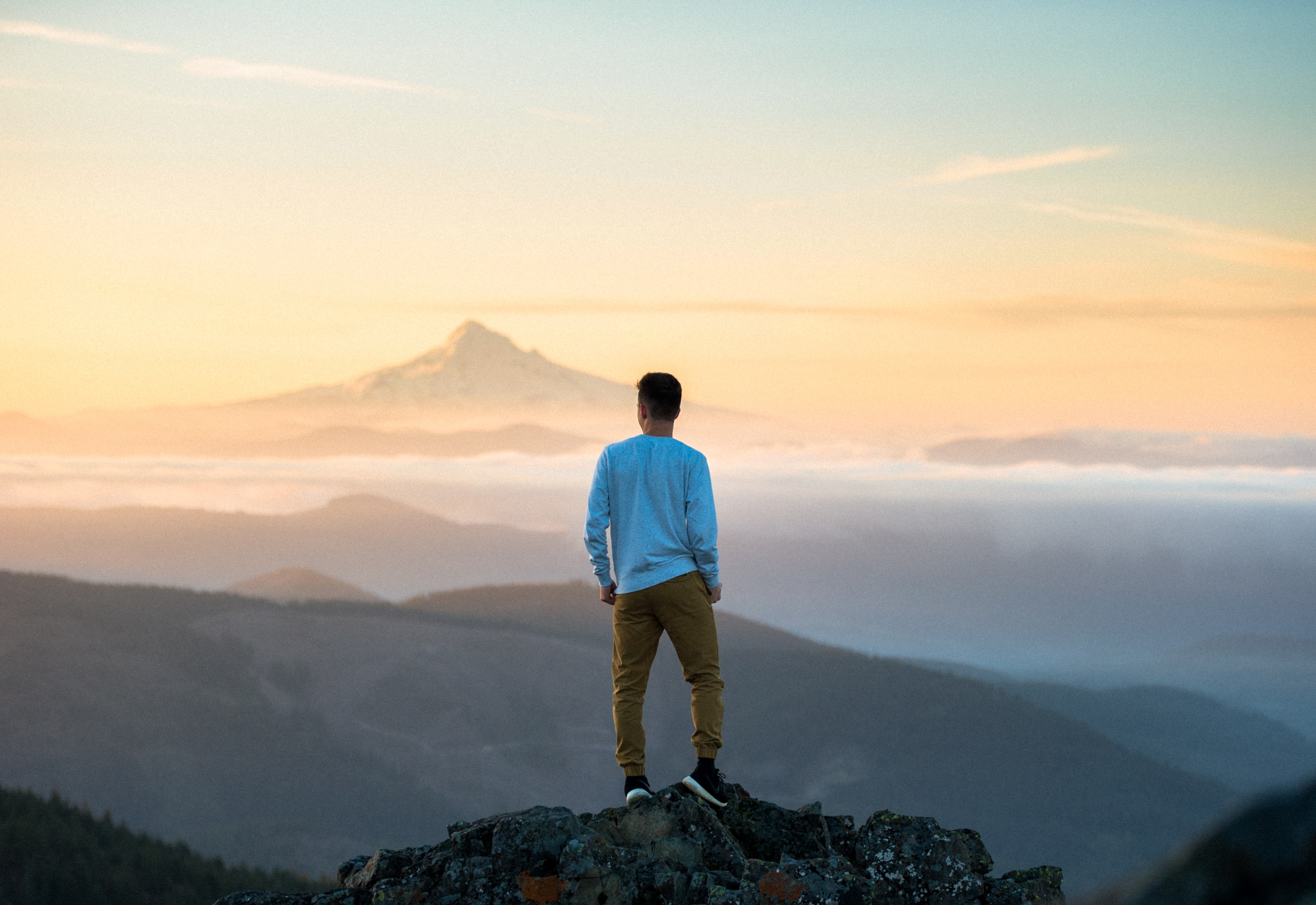 Man looking at horizon